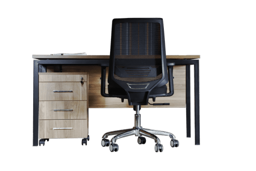 Стол металлический каркас - Магма + 3-х колесный выдвижной постамент и центральный замок